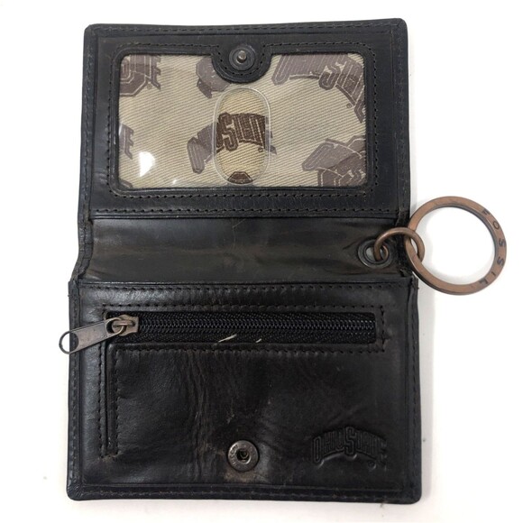 Fossil Ohio State Leather Wallet Keychain Credit Card ID Brown Folding Flip - Picture 4 of 12